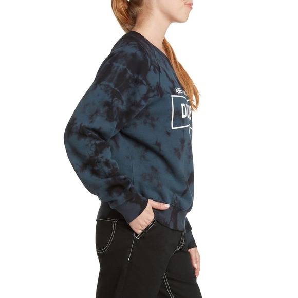 Dickies Junior's Logo Tie Dye Fleece Sweatshirt in Airforce Blue Size M $50 - Picture 3 of 3